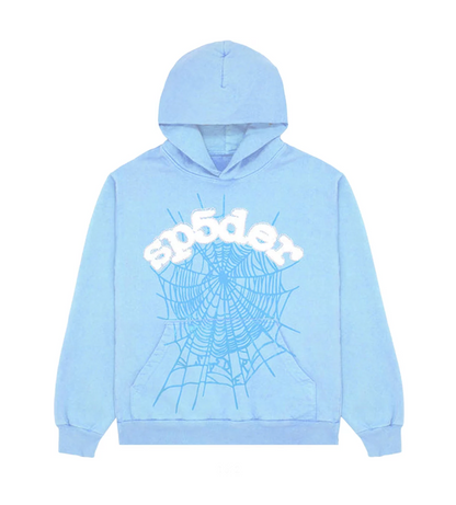 Sp5der Web Hoodie Sky Blue