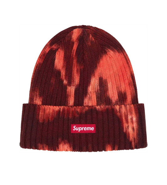 Supreme Overdyed Beanie Splatter Red