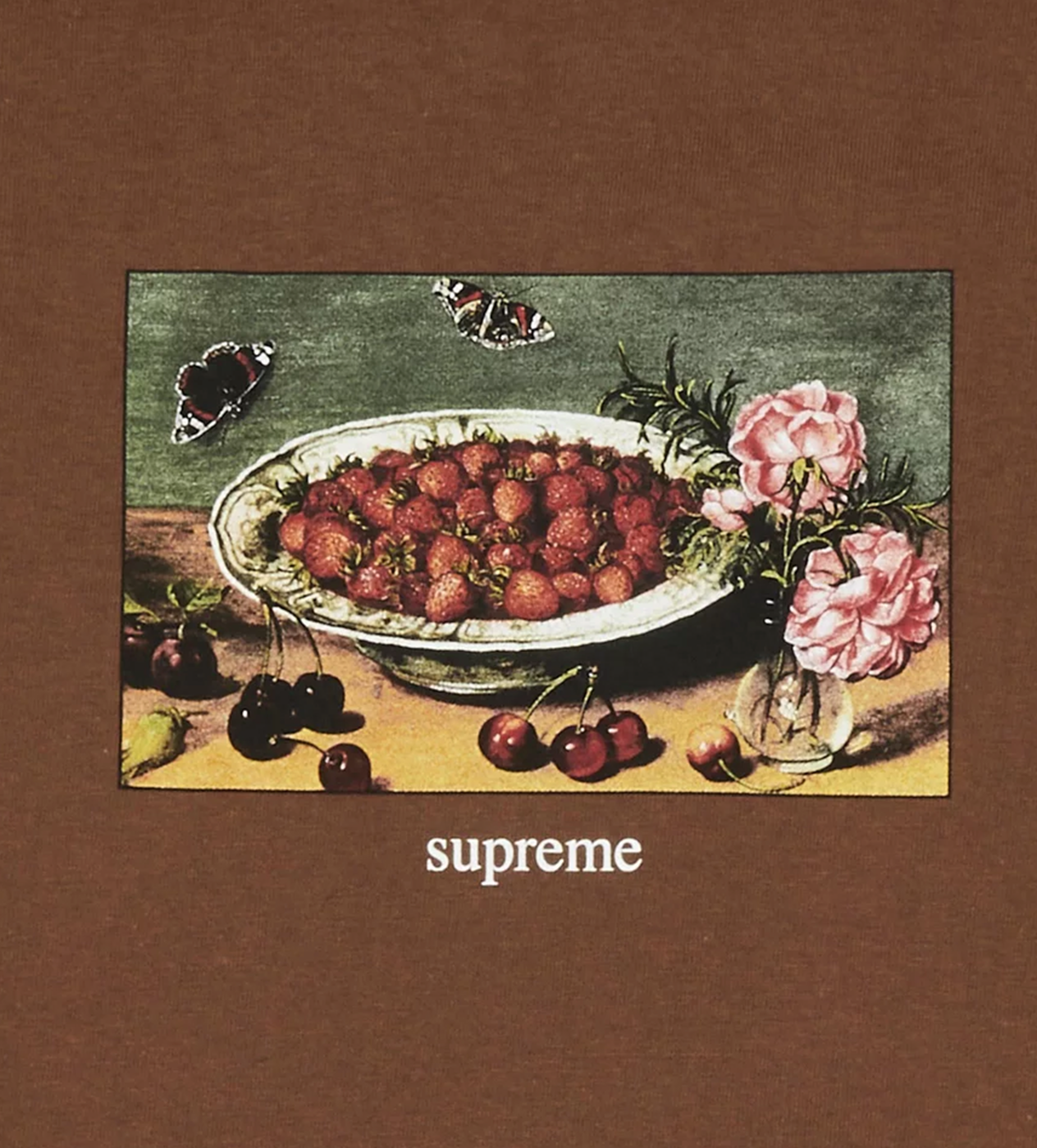 Supreme Strawberries Tee Brown