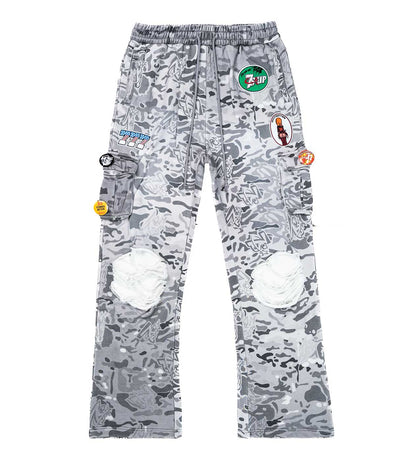 Triple Sevens Camo Sweatpants Grey