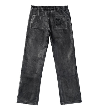 Triple Sevens Logo Leather Pant Black