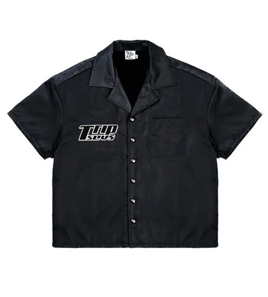 Triple Sevens Nylon Button Up Black