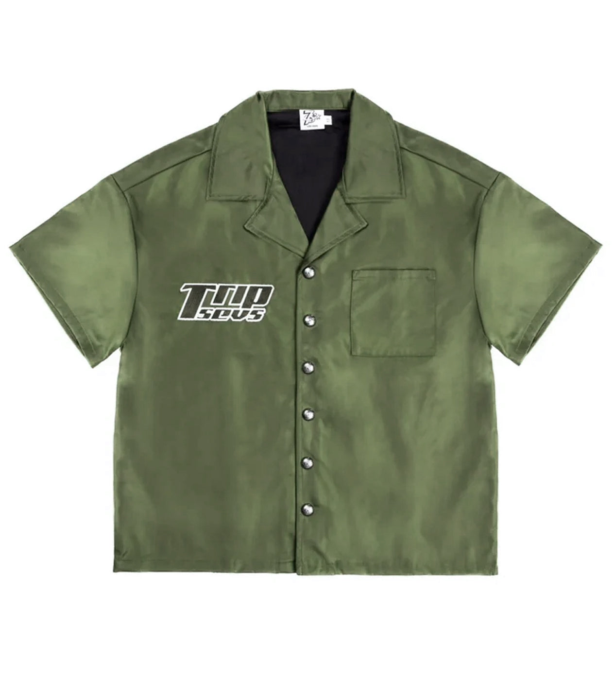 Triple Sevens Nylon Button Up Green