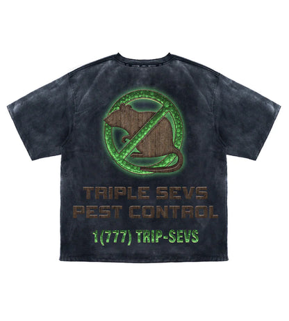 Triple Sevens Pest Control Tee Black