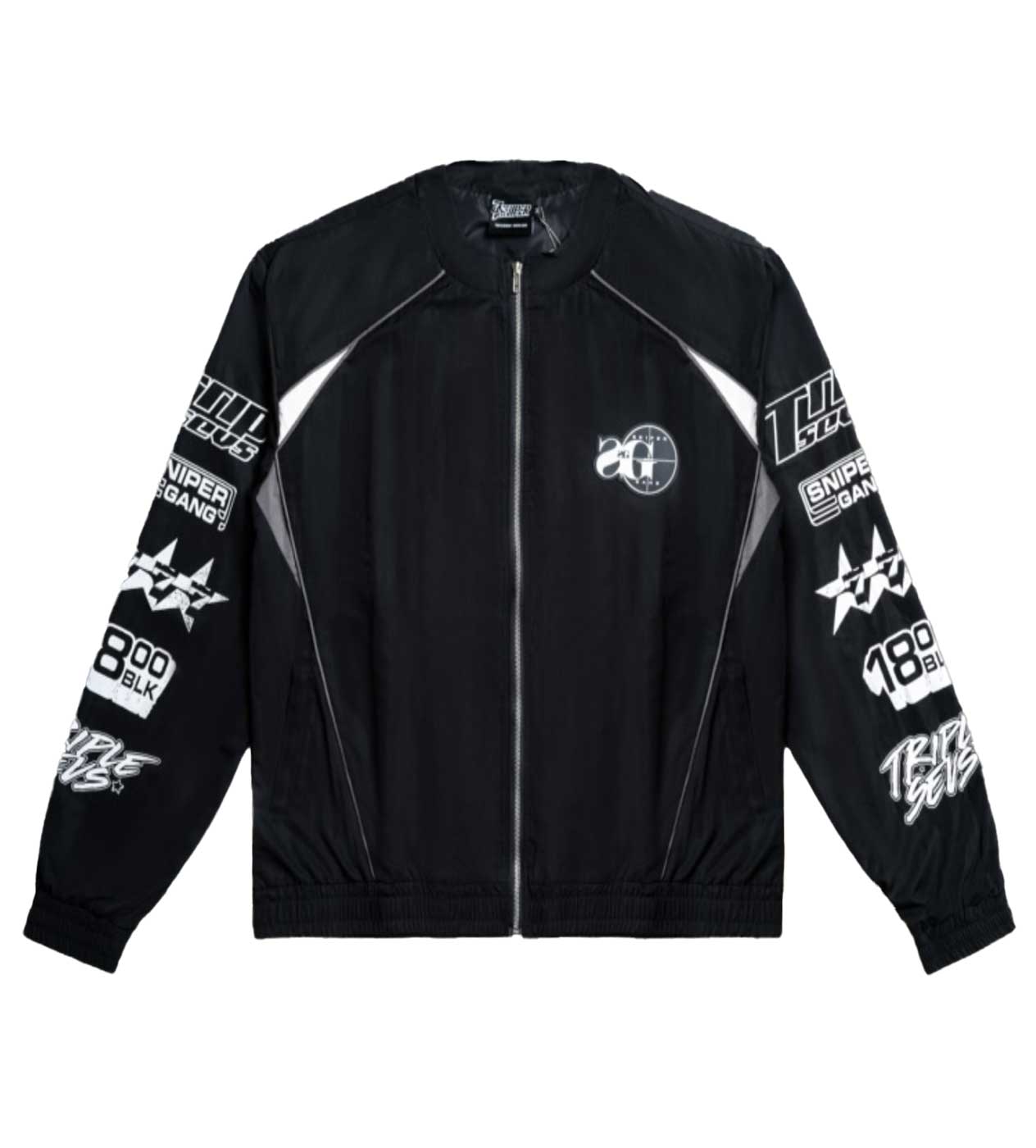 Triple Seven Sniper Gang Tracksuit Jacket Black
