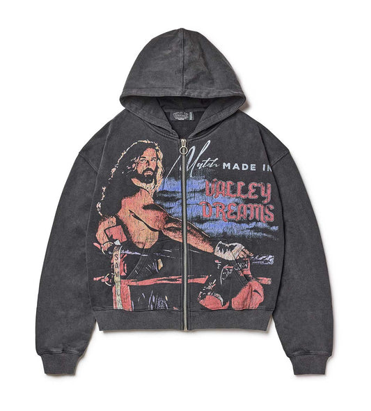 Vale Forever Match Zip Hoodie Vintage Black