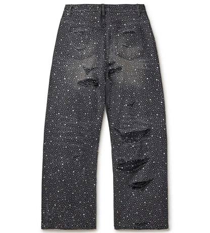 Vale Forever Rain Rhinestone Denim Jeans Black