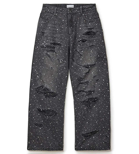 Vale Forever Rain Rhinestone Denim Jeans Black