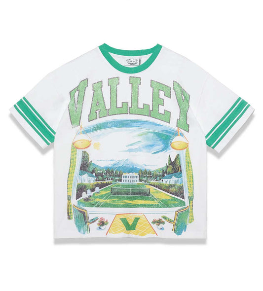 Vale Forever Tennis Court Ringer Tee White/Green