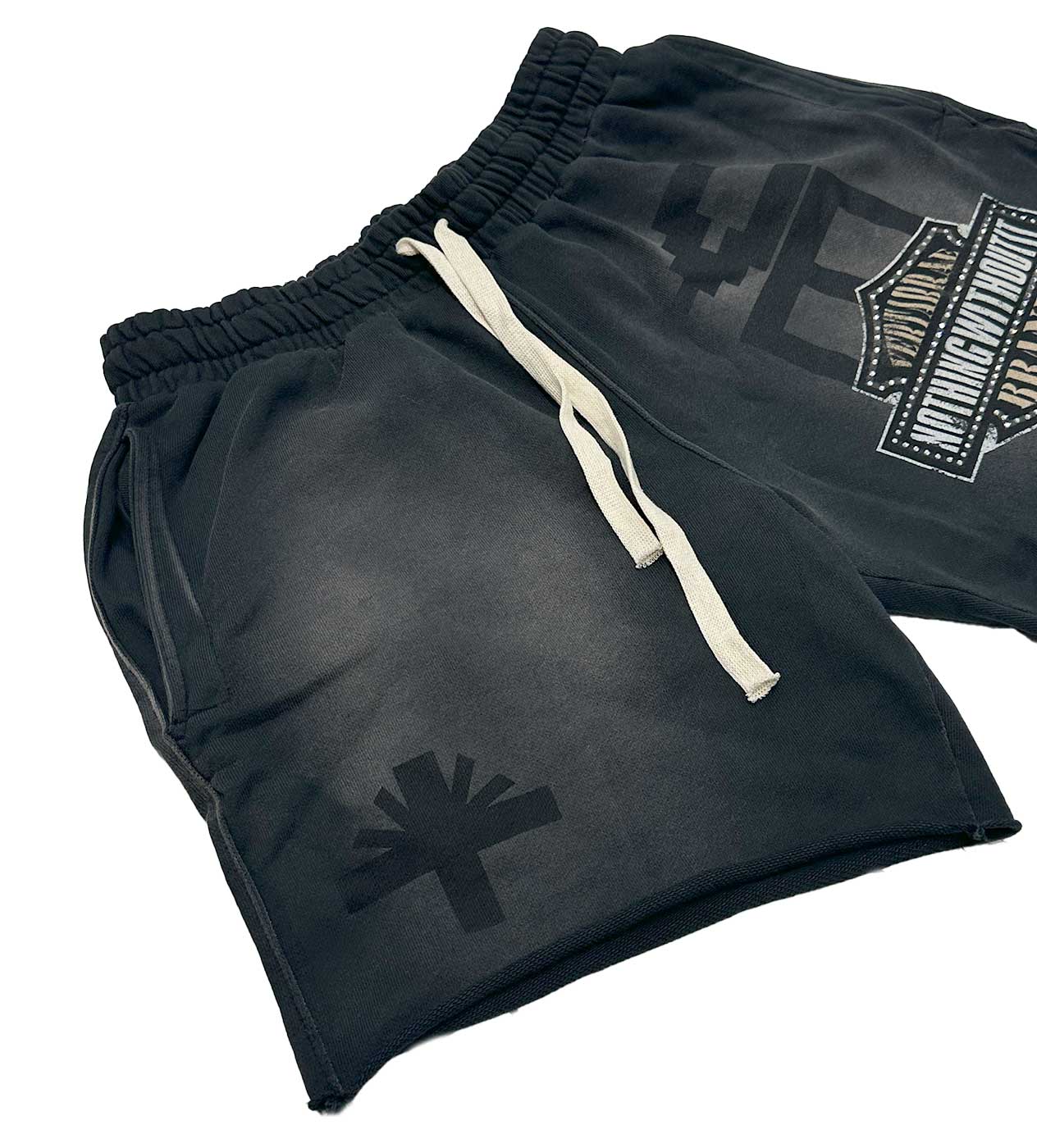 Vertabrae Black Double Emblem Shorts