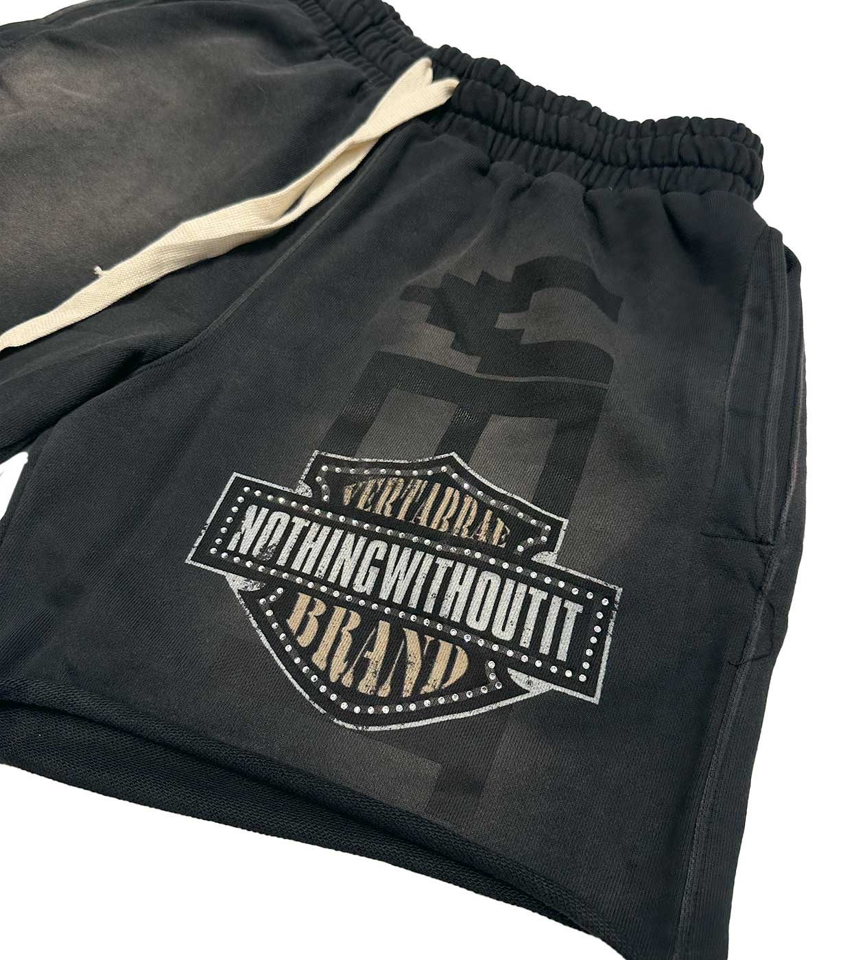 Vertabrae Black Double Emblem Shorts