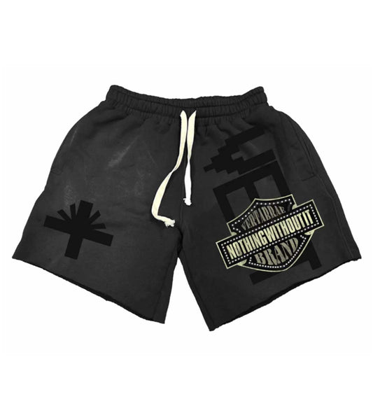 Vertabrae Black Double Emblem Shorts