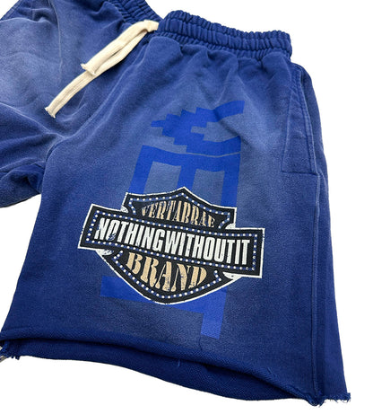 Vertabrae Blue Double Emblem Shorts