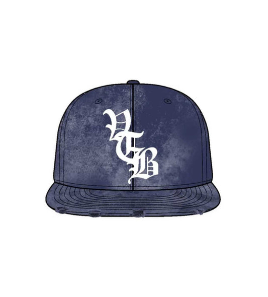 Vertabrae Distressed Hat Navy (Snapback)