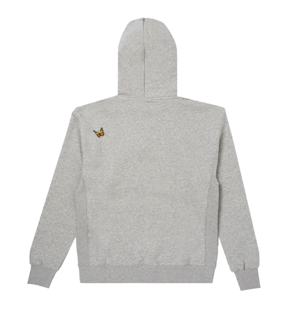 Felt Butterfly Fleece Hoodie Grey