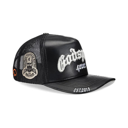 Godspeed Forever Black Leather Trucker Hat