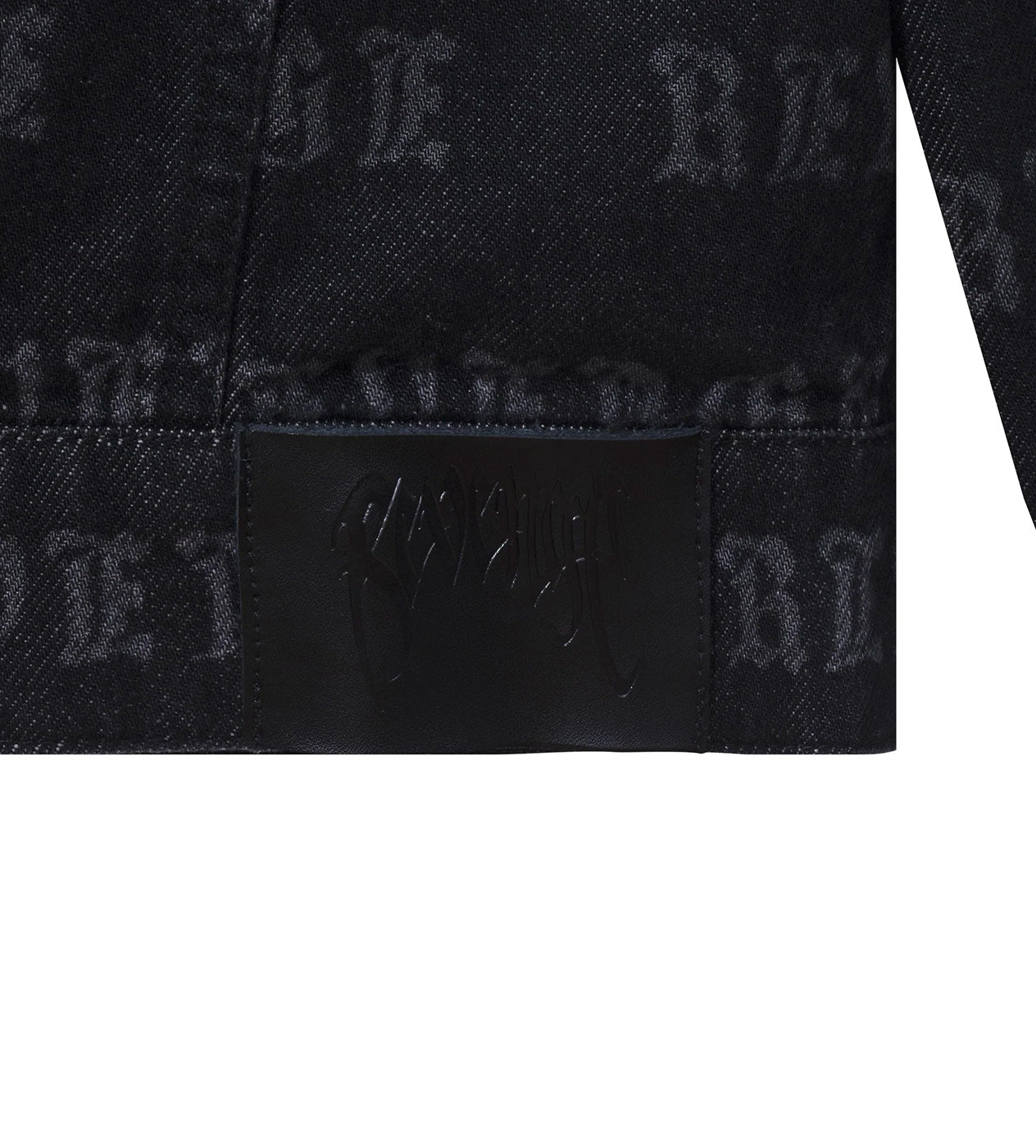 Revenge All Over Logo Denim Jacket Black