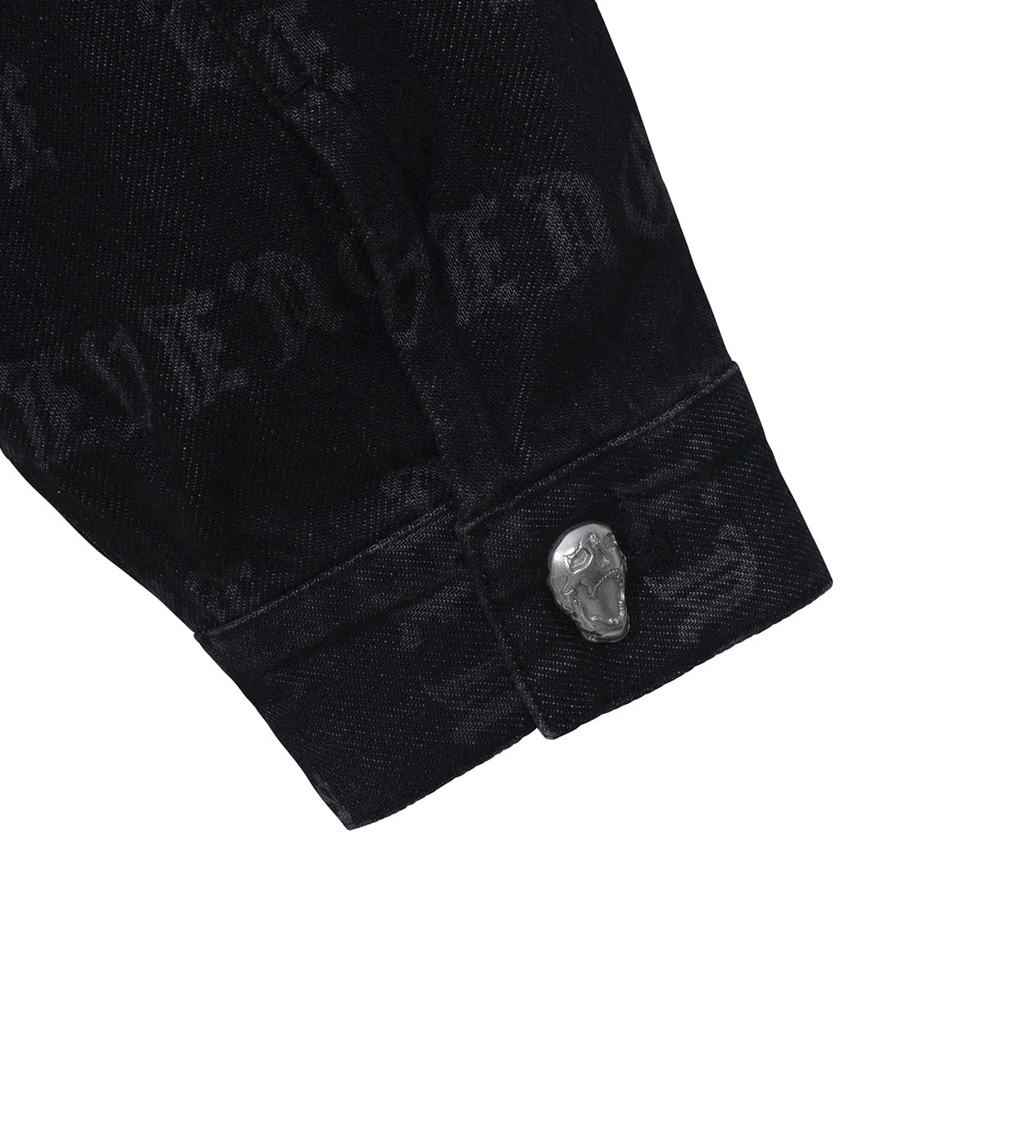 Revenge All Over Logo Denim Jacket Black