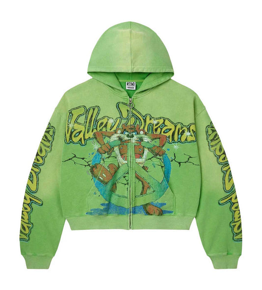 Vale Forever Taz Zip Up Hoodie Lime
